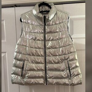 Silver puffer vest